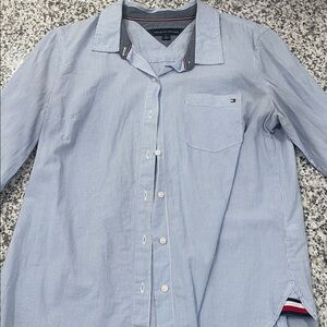 Tommy Hilfiger Light Blue Striped Button Down Shirt